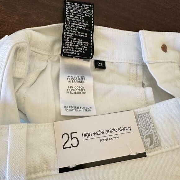 Seven for all mankind fringe high waist ankle skinny jeans size 25, NWT - Picture 13 of 14
